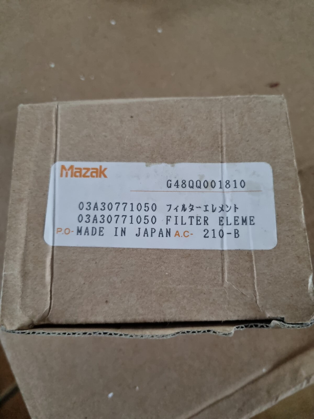 MAZAK Laser KOGANEI FILTER Element  03A30771050 new in box