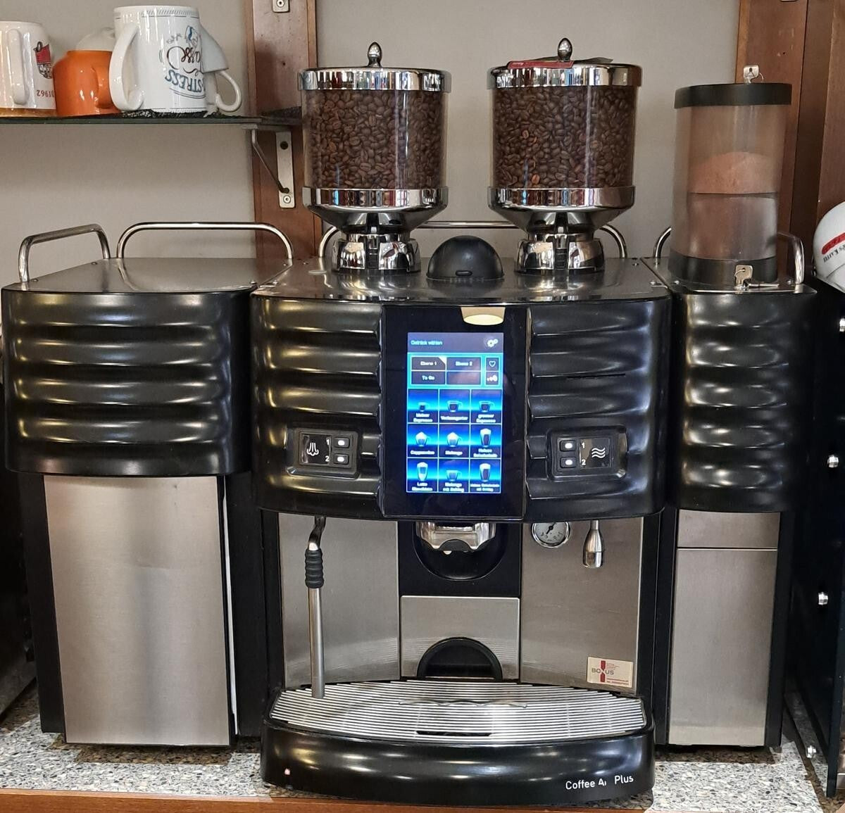 Schaerer Coffee Art Plus Touch, 12,5L Milchkühler und SCAP Choco.TOP Gastro/Café