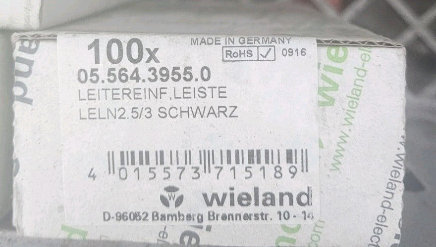 WIELAND 05.564.3955.0, WIELAND LELN 2,5/3 SCHWARZ Leitereinführungsleiste, NEU
