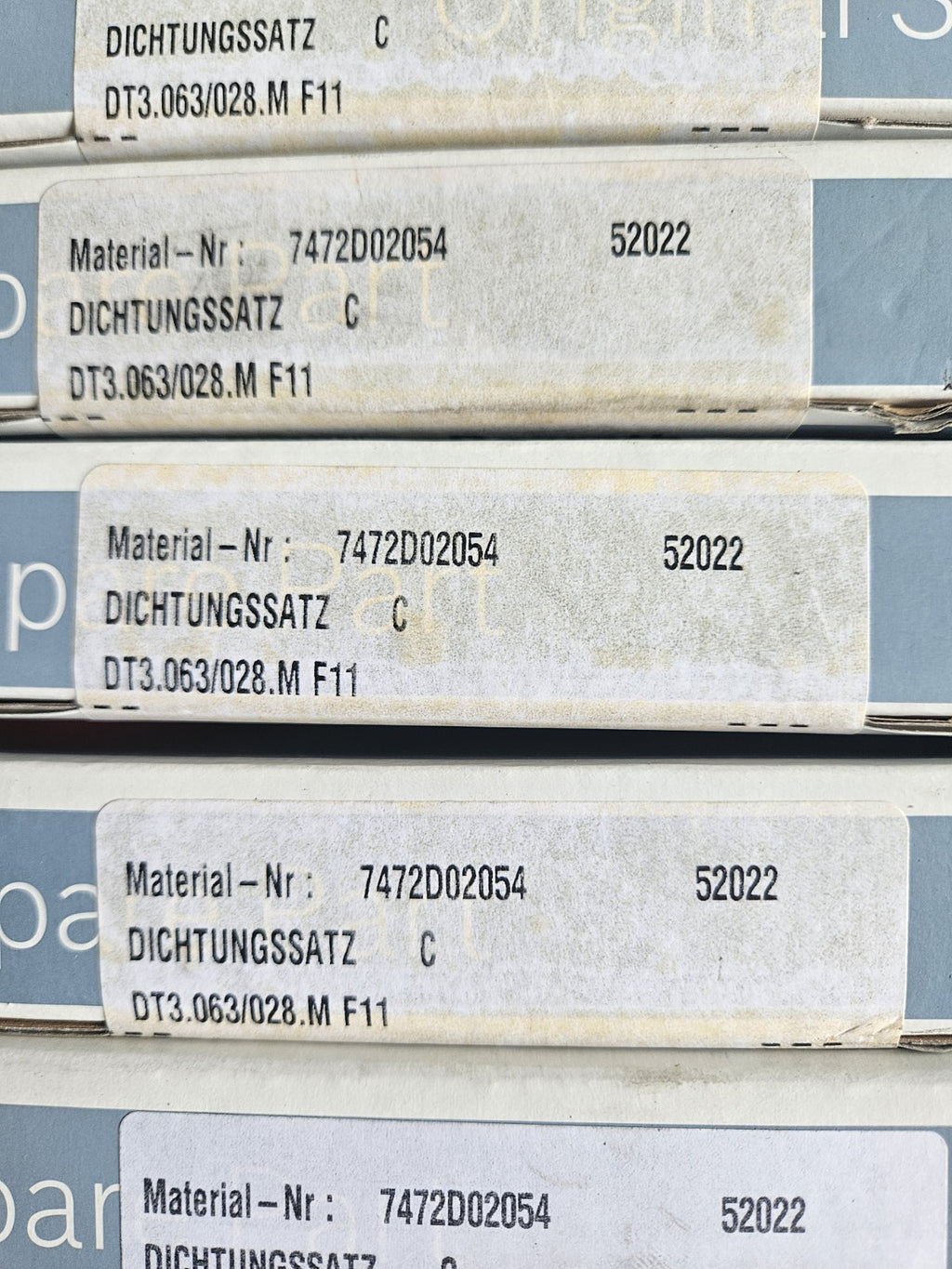 BOSCH 7472D02054 Dichtungssatz, SEAL KIT CDT3.063/028.M F11New Neu/ovp Unused