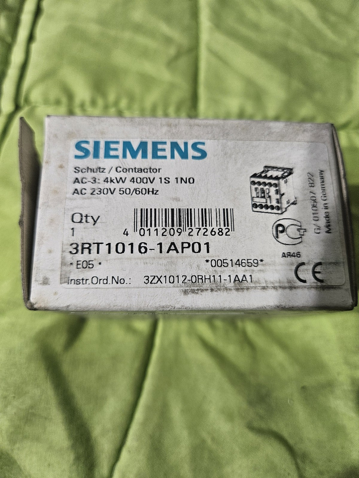 Siemens Leistungsschütz 3RT1016-1AP01 Contactor 1NO Schütz 230V 50/60Hz NEU NEW