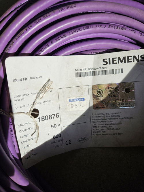 50m Org.Siemens 02YSY (ST) CY 1x2x0,64/2,55-150 VI KF 40 FR Feldbusleitung Neu!