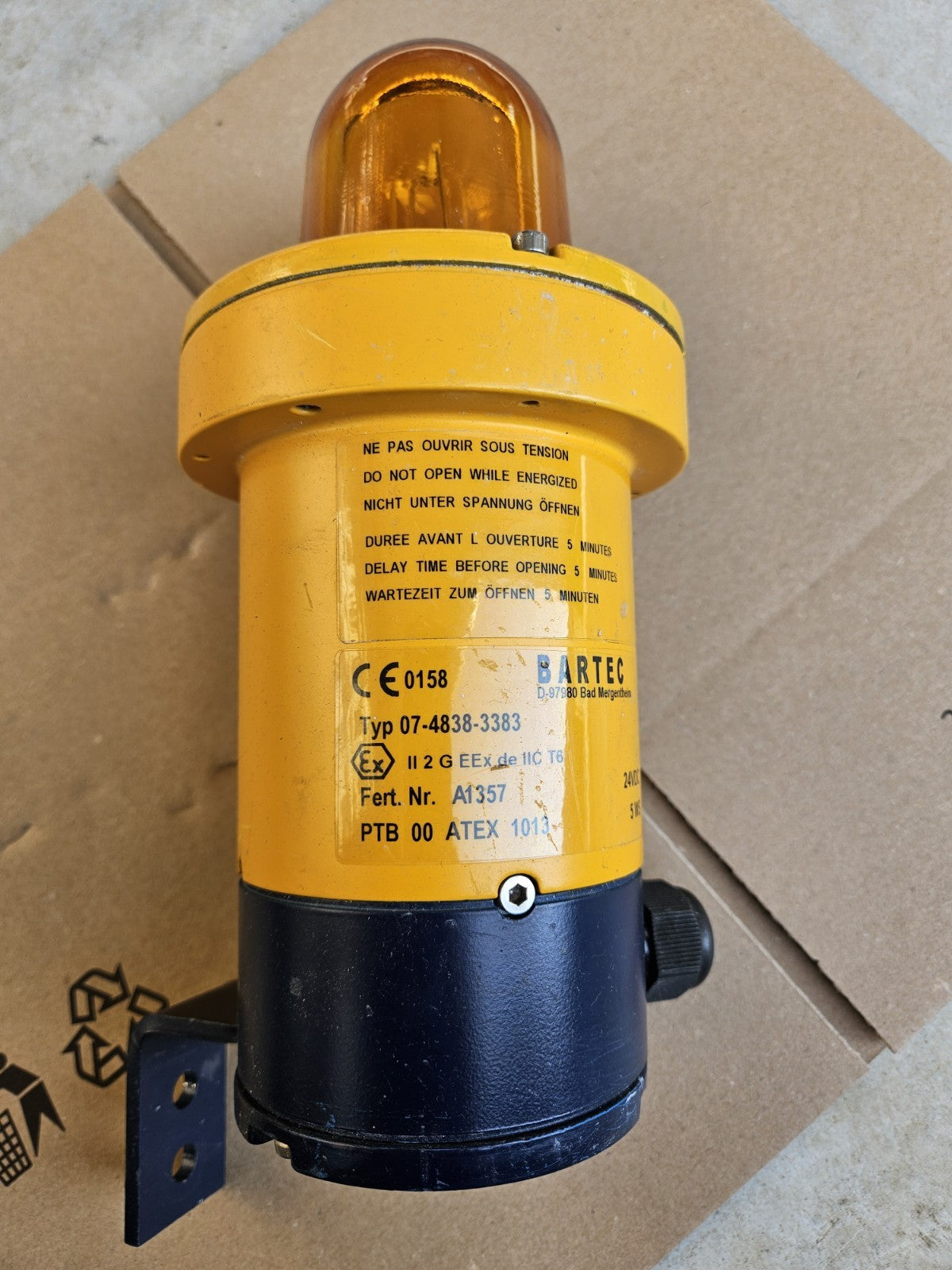 1 x BARTEC 07.4838.3383 EEx-Blitzleuchte II 2 G EEX de IIC T6 , Like New,Wie Neu