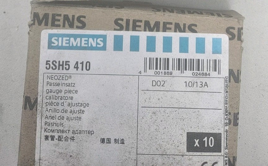 NEU 10 x Siemens 5SH5410 Neozed SPEZIAL Paßeinsatz 5SH5 410, 4001869024684 NEW