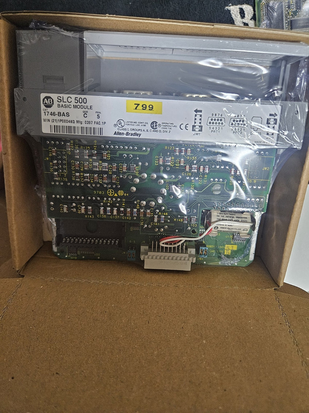 Allen-Bradley 1746-BAS SLC 500 Basic Module, SER C,New in Sealed Bag, Unused Neu