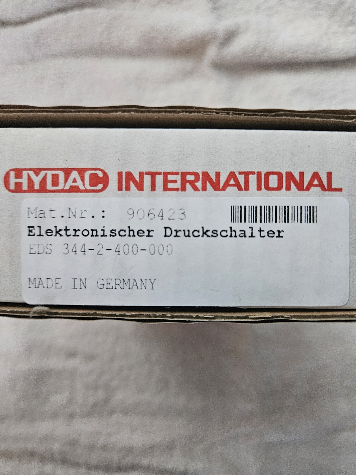 Hydac EDS 344-2-400-000 DRUCKSENSOR 906423 Pressure Sensor New In Box Neu