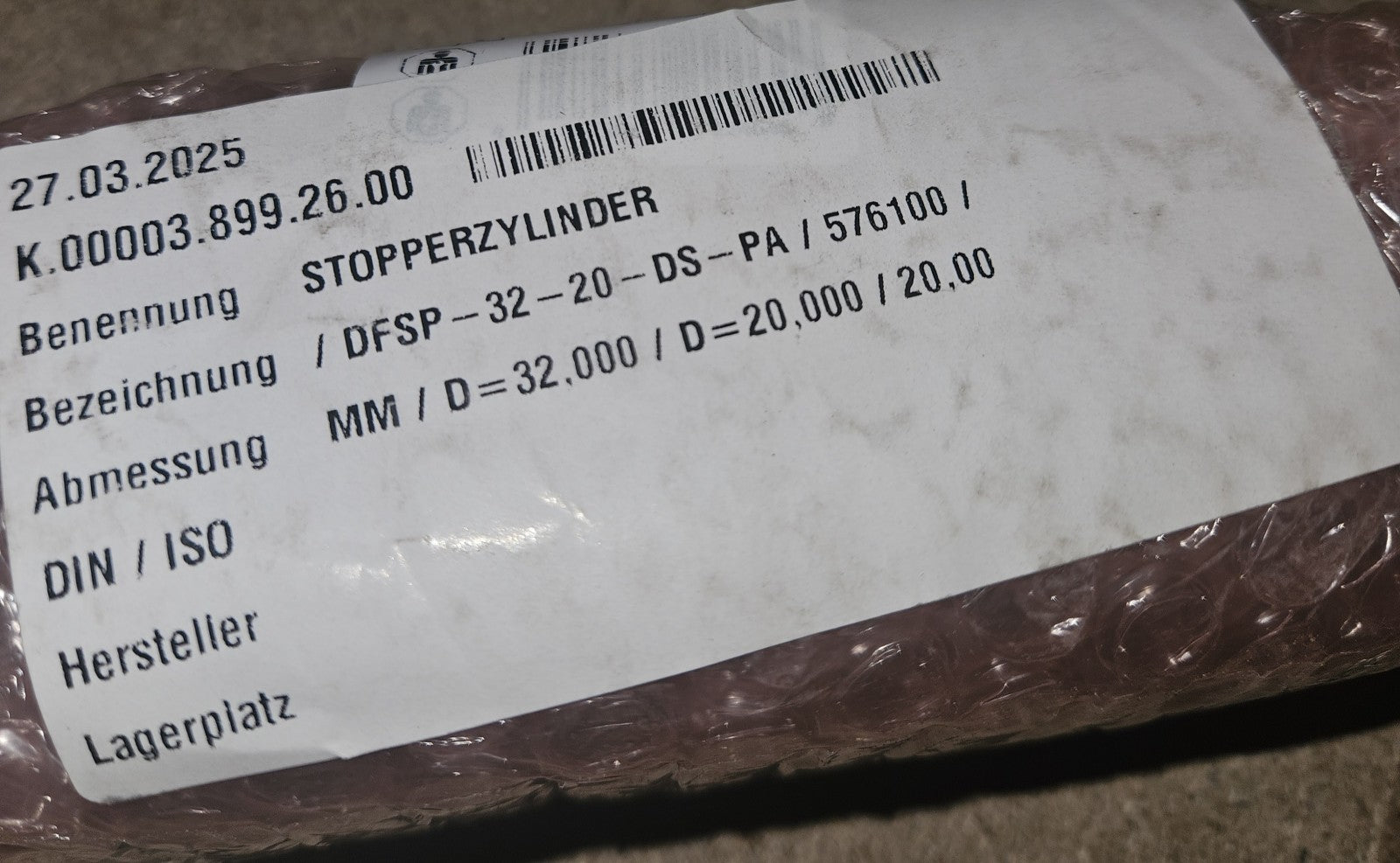 FESTO DFSP-32-20-DS-PA Stopperzylinder 10BAR, 576100 Neu/ovp, New Sealed Unused