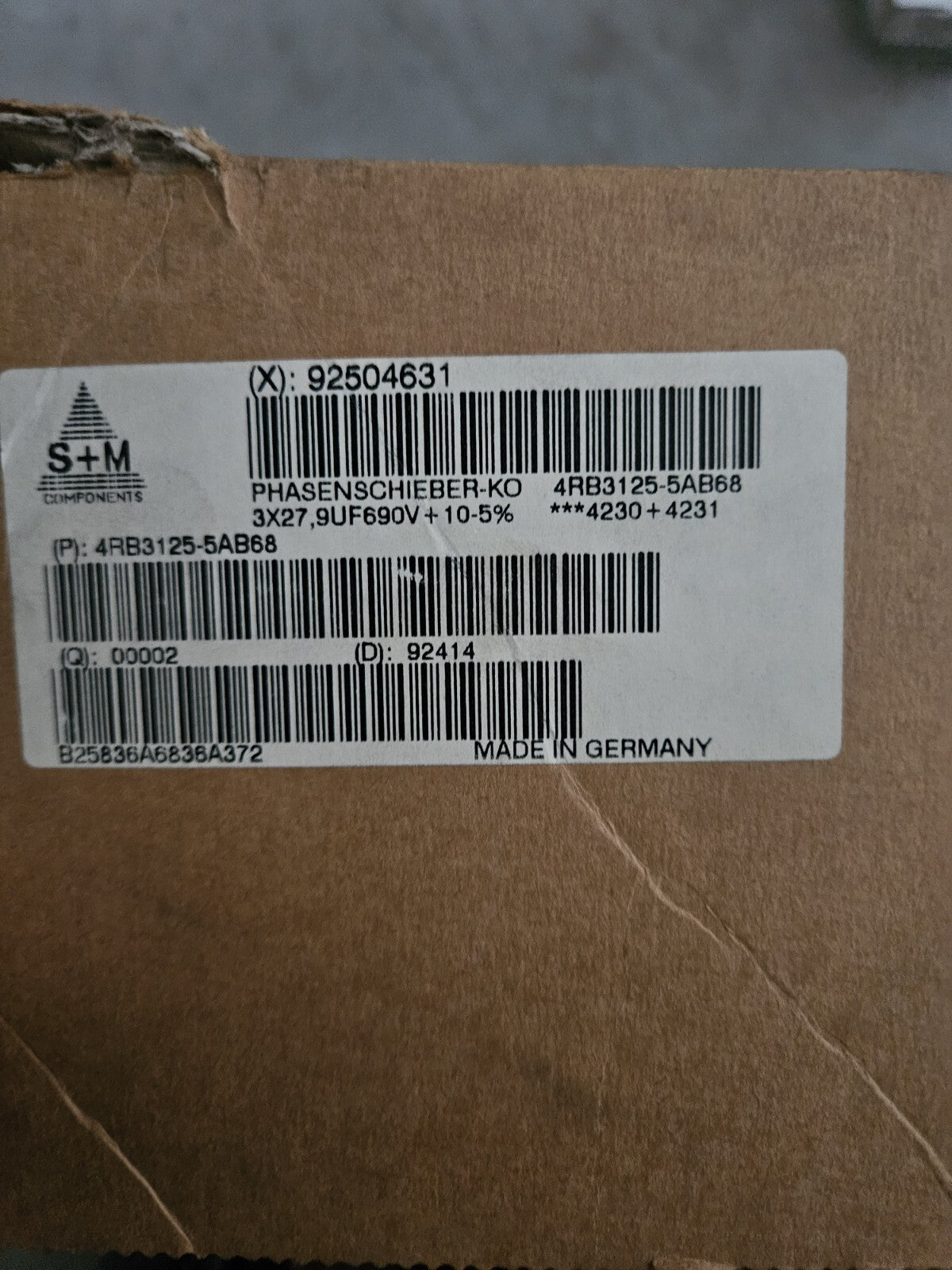 1 xSiemens 4RB3125-5AB68 MKV 3x27,9UF, +10/ -5 % ,Capacitor,Kondensator Neu/ovp 