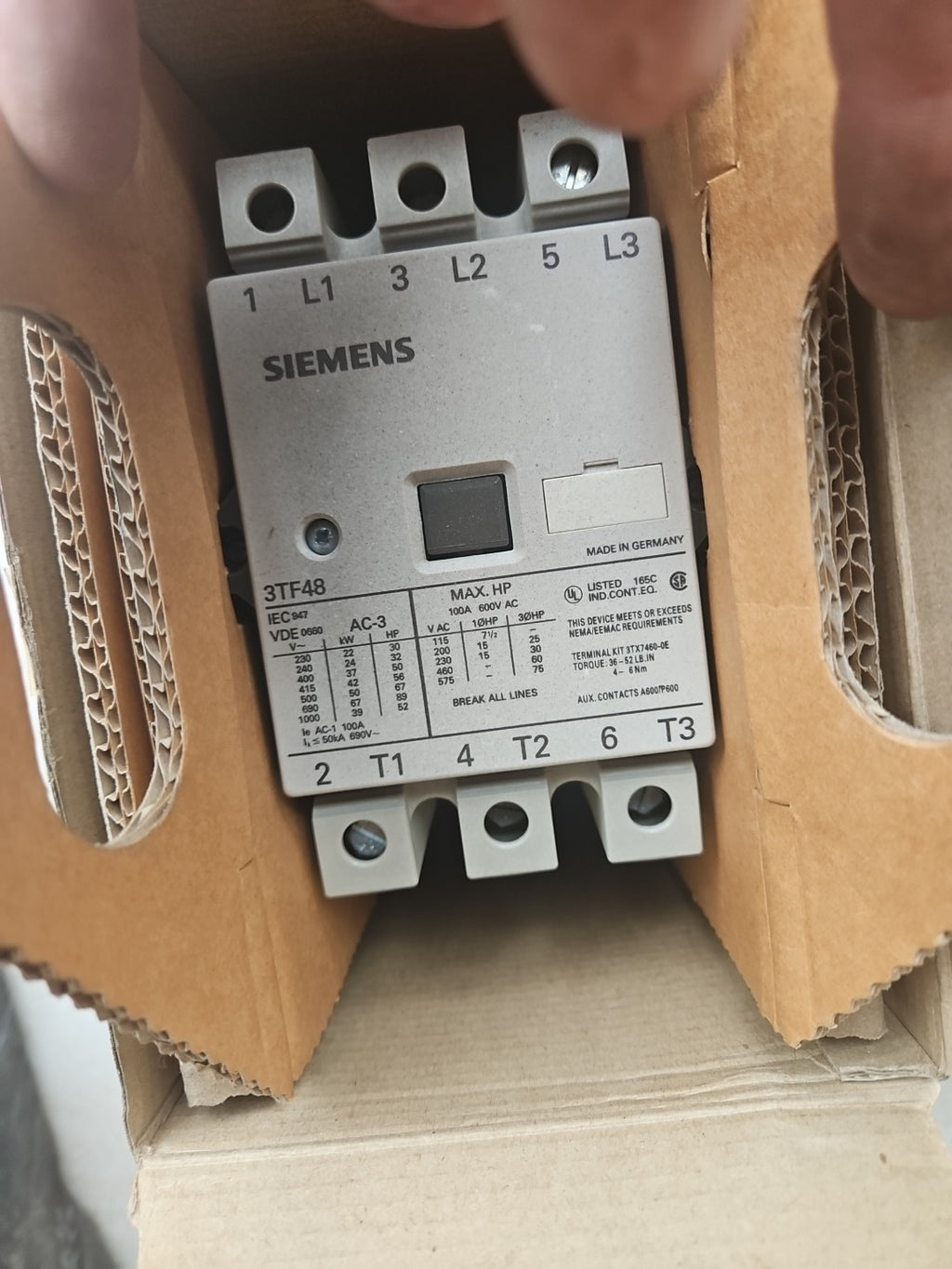 Siemens 3TF48 22-0AP0 Schütz 230V 37KW Neu/ovp, New Unused, Worldwide Shipping