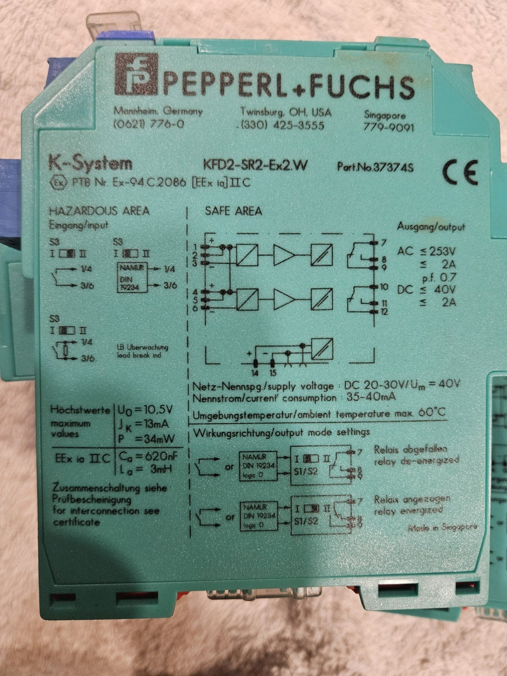 Pepperl + Fuchs KFD2-SR2-EX2.W KFD2SR2EX2.W Trennschaltverstärker No Box