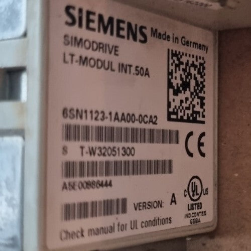 Siemens Simodrive LT-Modul INT.50A 6SN1123-1AA00-0CA2 Version: A