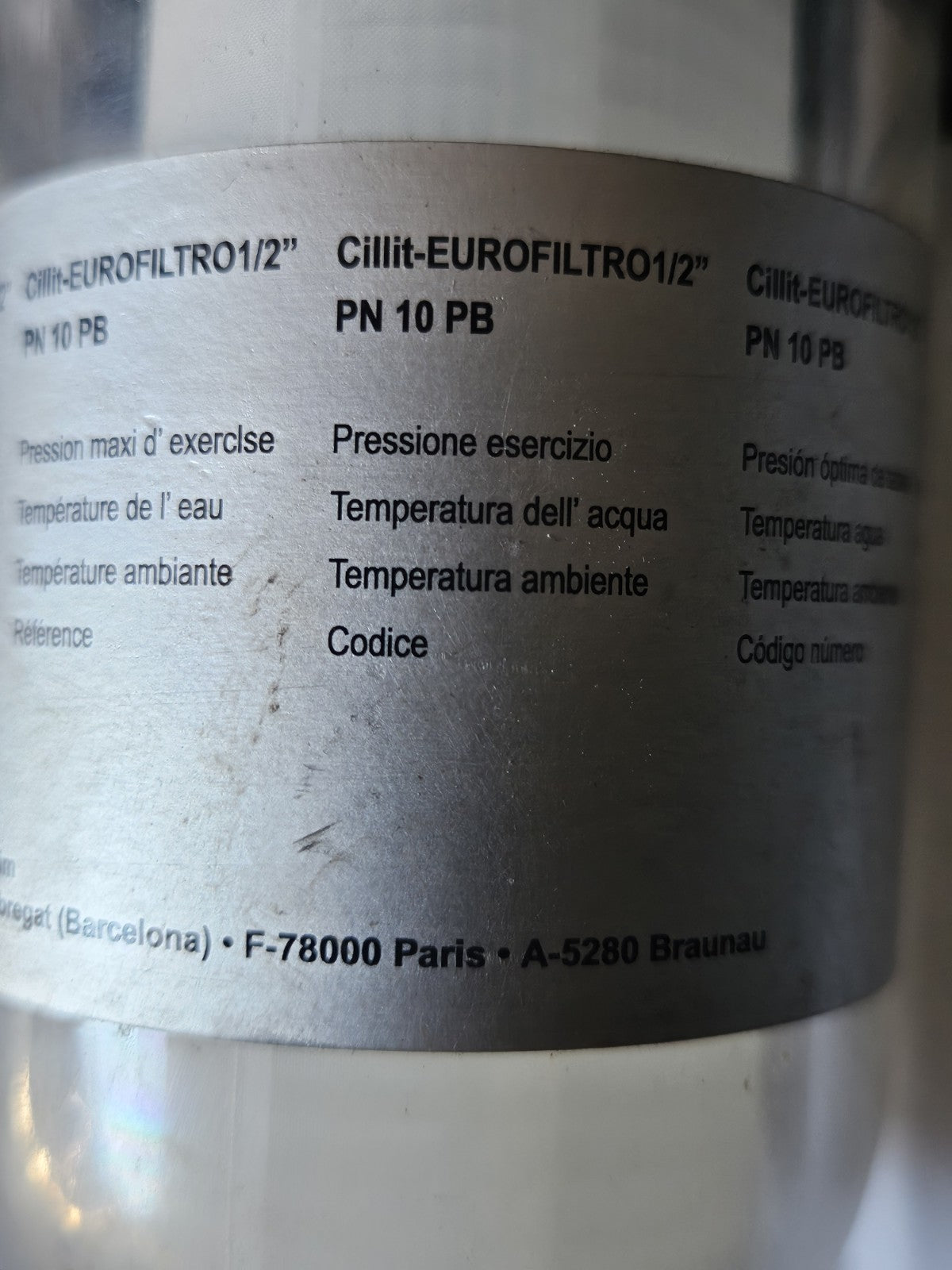 1 x Filter, FILTRO CILLIT EUROFILTRO PN10PB, 1/2" New Unused Nos Neu