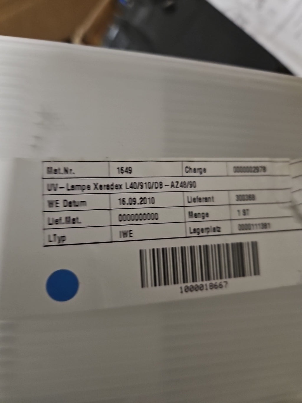 RADIUM Xeradex UV Spezial Excimer Lampe (Neu) L40/910/Db-sh48/90, 061005  New