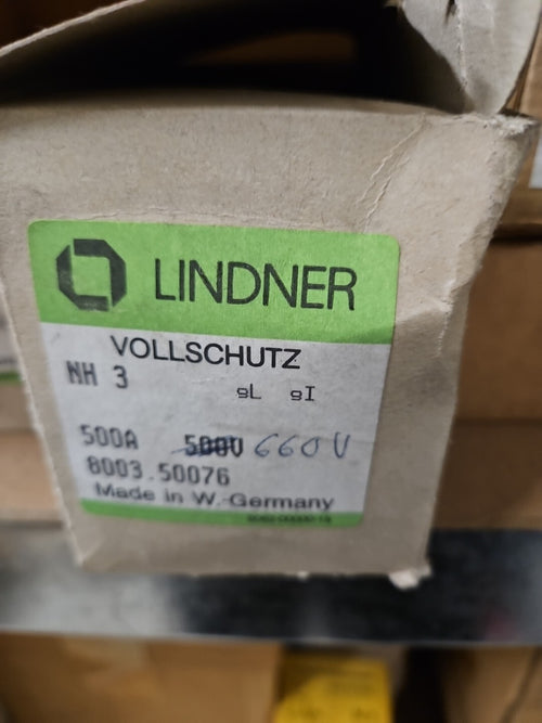 2 Stück LINDNER Vollschutz NH3 8003| 500A | 660V~ | 8003.50076 Neu/ovp, New Box