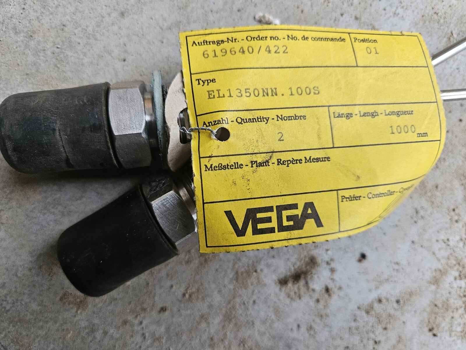 VEGA Kapazitives Niveaumessgerät Messsonde ELECTRODE EL1350NN Länge 1000mm Neu!