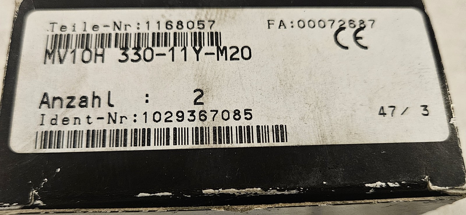 2 x SCHMERSAL Positionsschalter position Switch MV10H 330-11Y-M20 new unused NEU