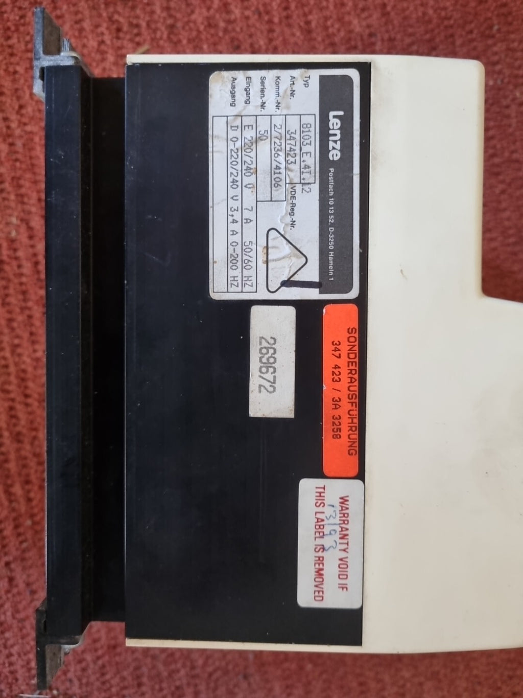 Lenze 8103 E.4I.12 Frequenzumrichter 8100 frequency inverter like new, wie neu!!