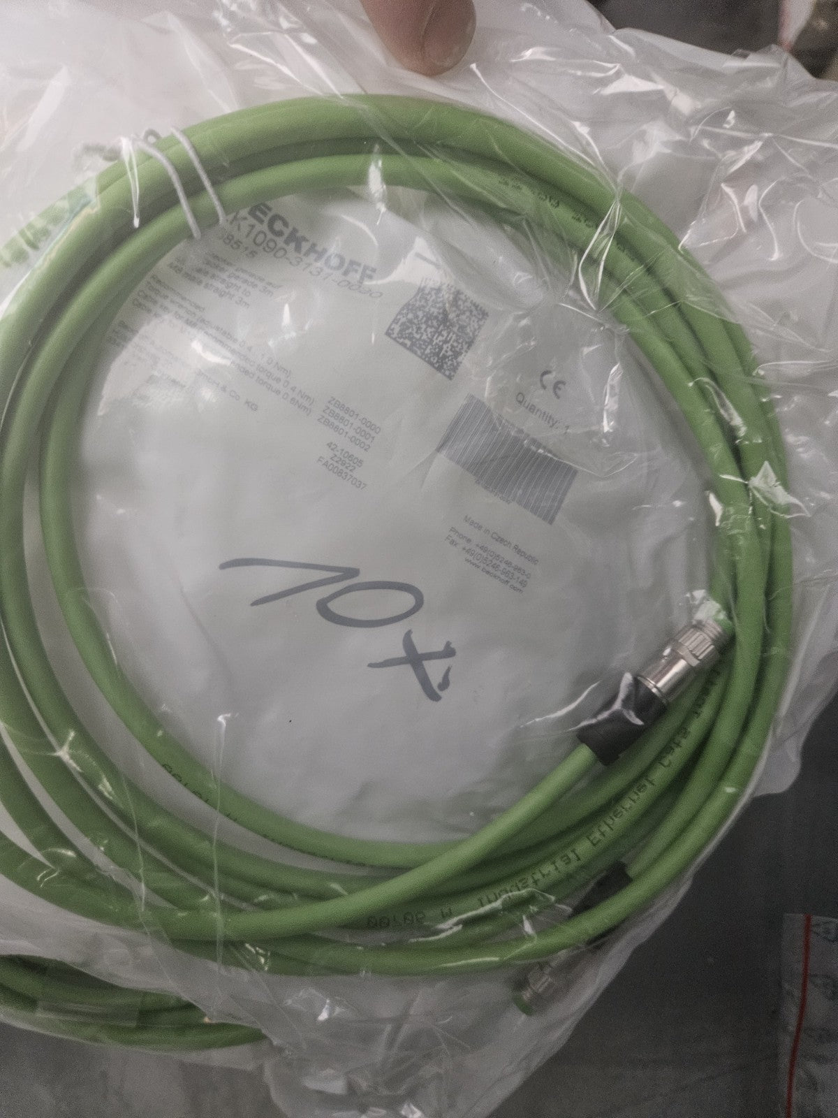 Beckhoff EtherCAT-Leitung PUR AWG 26 M8 Stecker 3m, ZK1090-3131-0030, 068515 NEU