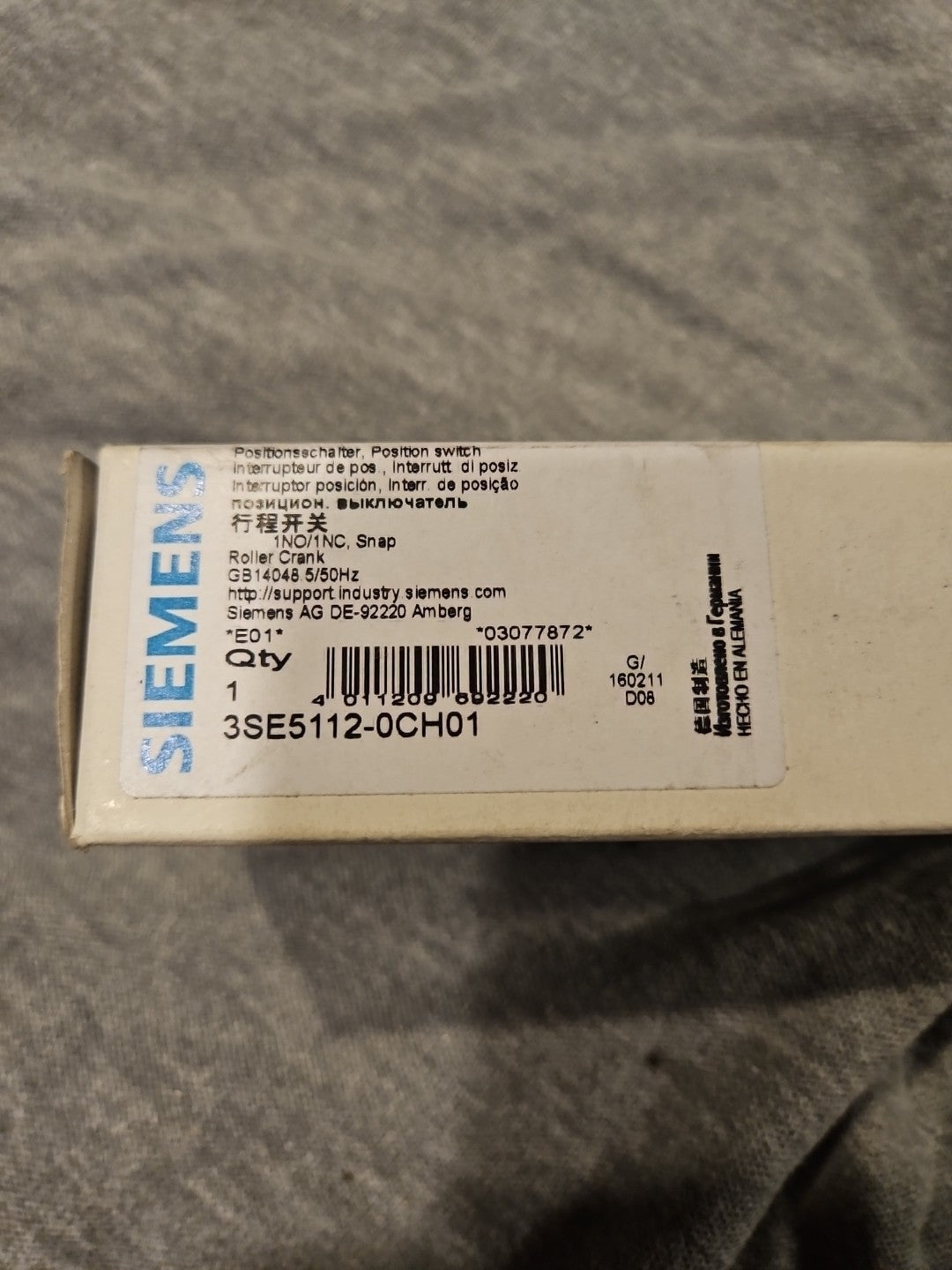 SIEMENS 3SE5112-0CH01 Positionsschalter Rollenschalter, Switch, neu/ovp, New