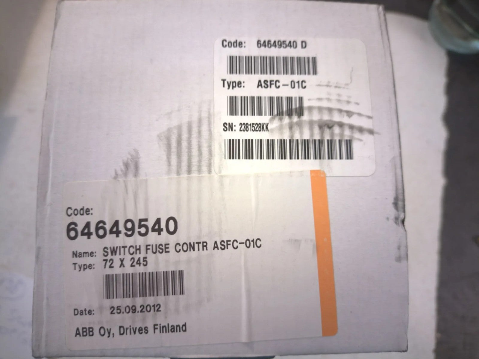 1 x ABB ASFC-01C Rev. D 64649540 SWITCH FUSE CONTROLLER neu/ovp, New Old Stock