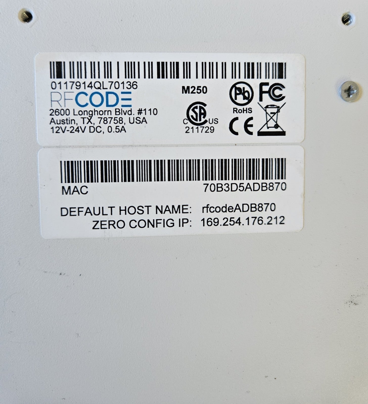 RF Code M250 Reader,  Dual-Channel environmental sensor Receiver new unused Neu