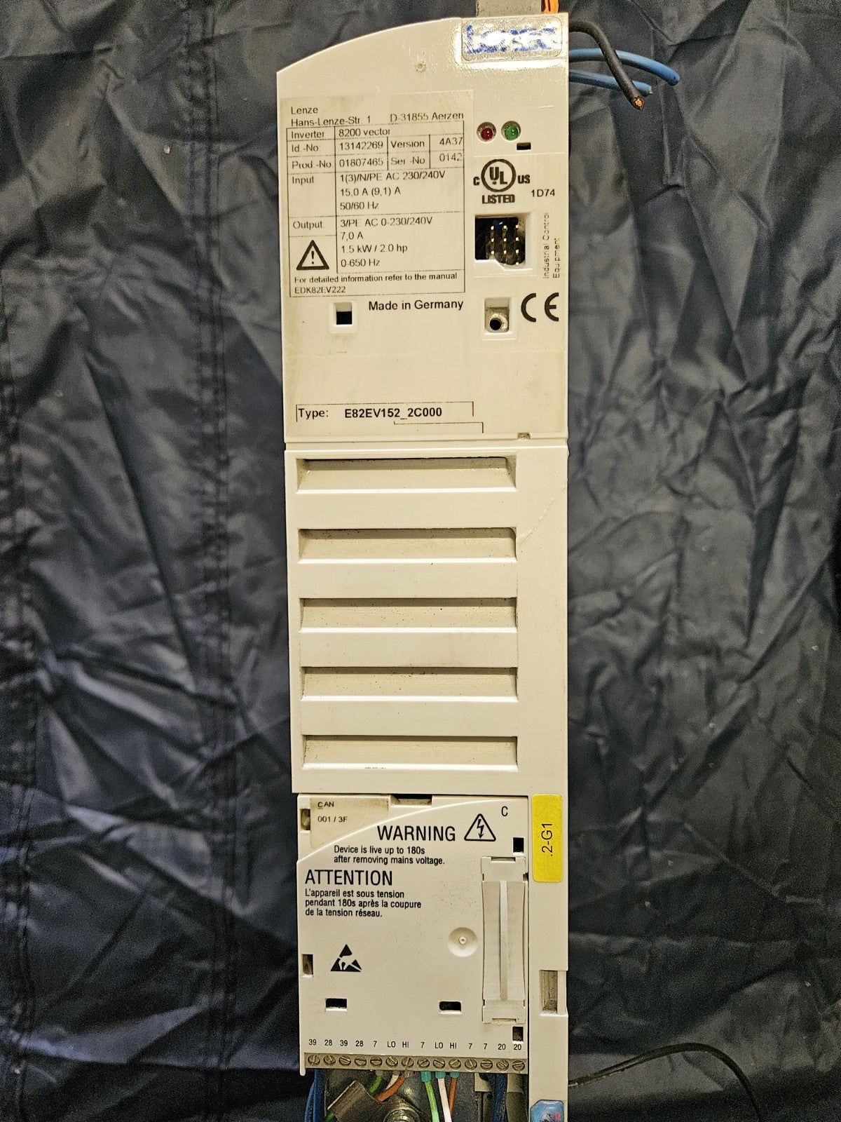 Lenze 8200 vector Inverter Frequenzumrichter E82EV152_2C000 / 1.5kW Refurbished.