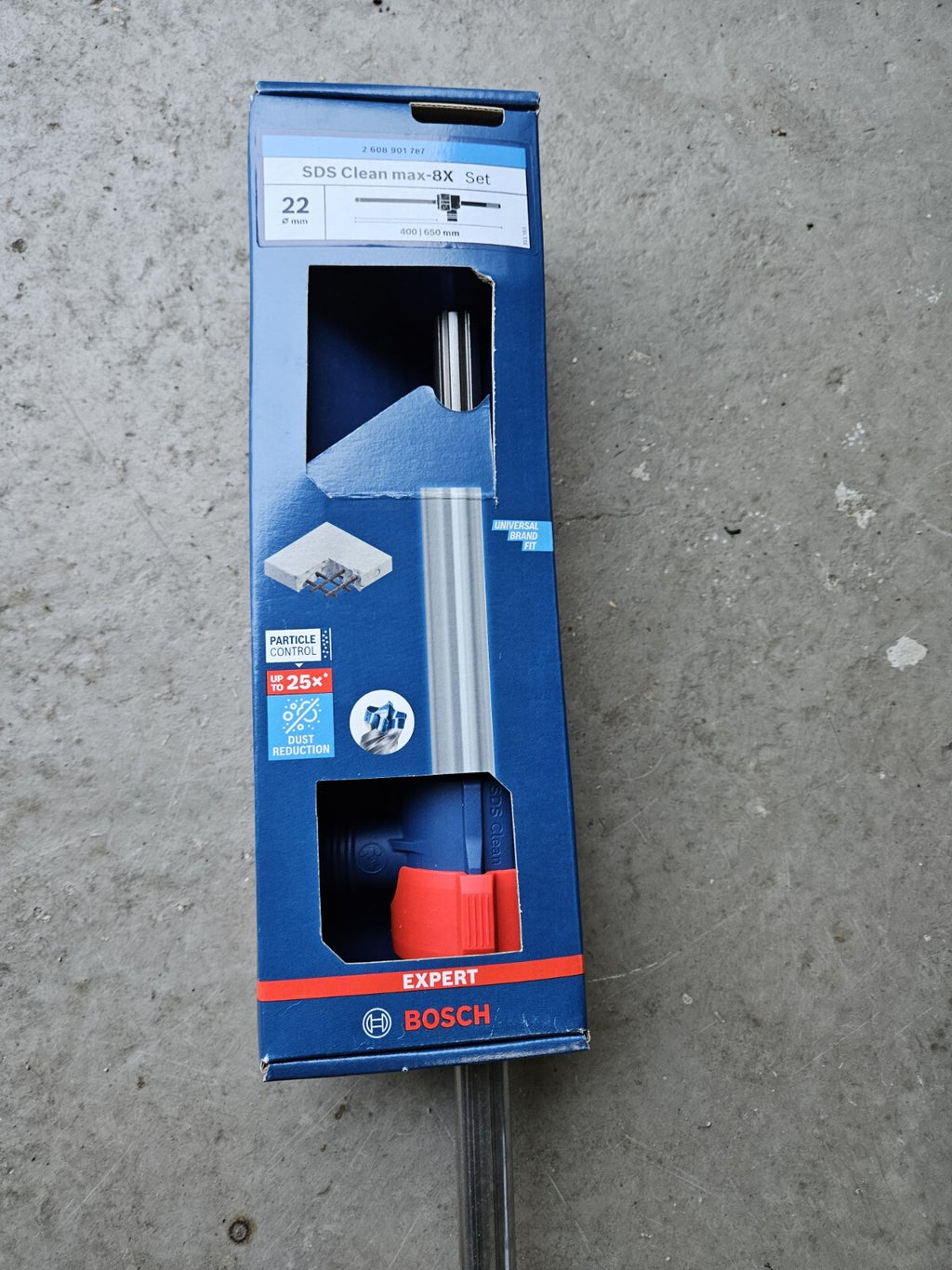 BOSCH Absaugbohrer-Set SDS EXPERT CLEAN max-8X 22x400x650mm, inkl. Absaugadapter