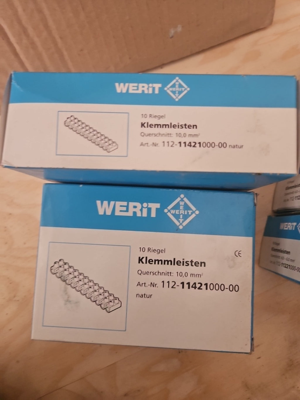 10 Riegel Werit 112-11421000-00 10mm² 450V Euro-Klemmleisten 12tlg unused/OVP