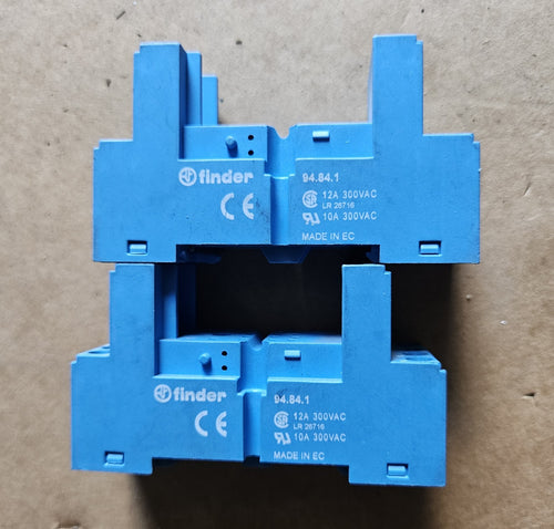 2 x Finder Relaissockel 94.84.1 relay socket 300V AC 12 A blau 10A Sockel Neu