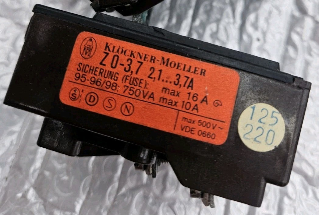 Klockner Moeller Z0-3,7 (2,1...3,7A) Bimetall Overload Relais Used Tested