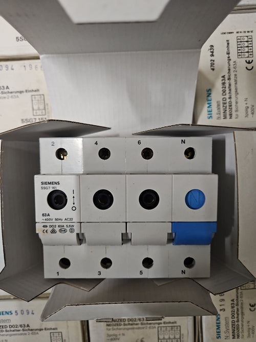 1 x Minized D02/63A, new in Box Siemens 5SG7-161 / 5SG7161 63A Neu/ovp