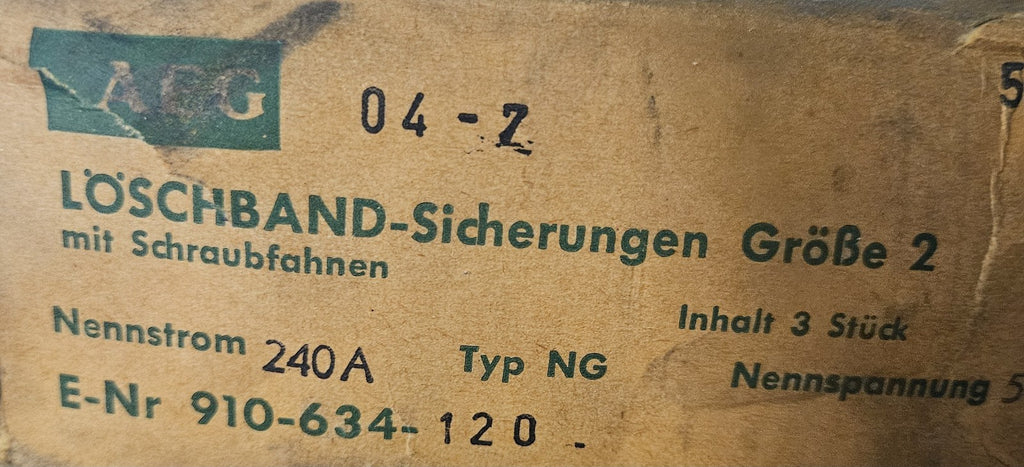 AEG NH-Sicherungseinsatz 240A - 500VAC - Gr.2 - NG-2 -,Nr. 910-634-120 - 3 Stück
