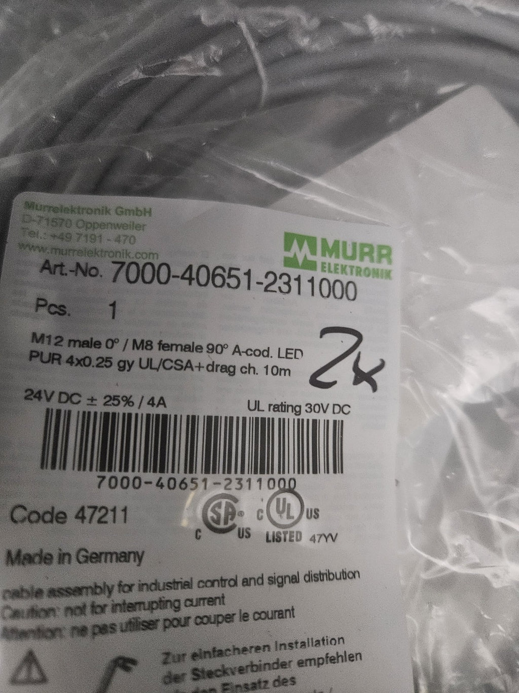 MURR ELEKTRONIK 7000-40651-2311000 / 7000406512311000 New/sealed, Neu/ovp Unused