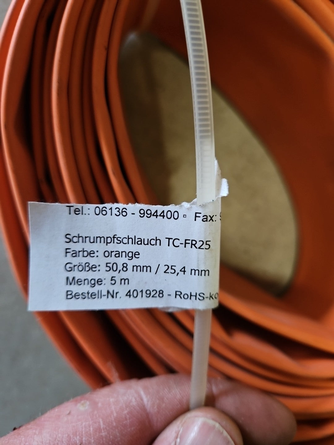 5m Schrumpfschlauch TOPCROSS TC-FR25, 50,8mm/25,4mm neu New Unbenutzt Industrie