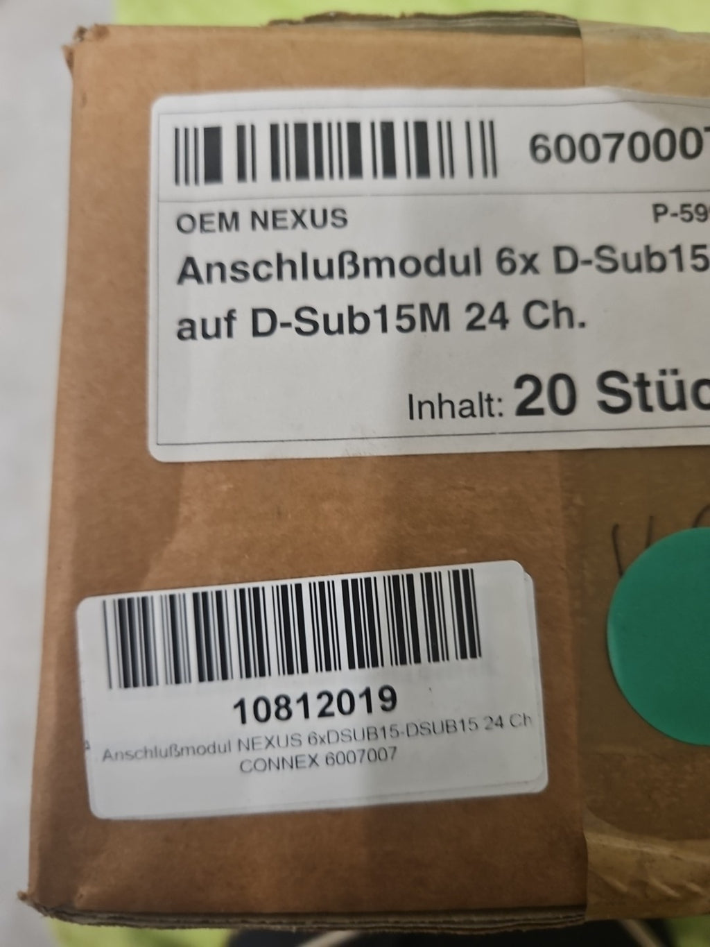 Nexus 6xD-SUB Anschlussmodul Auf D-Sub15m 24Ch, Neu/ovp Audio PLC new Unused