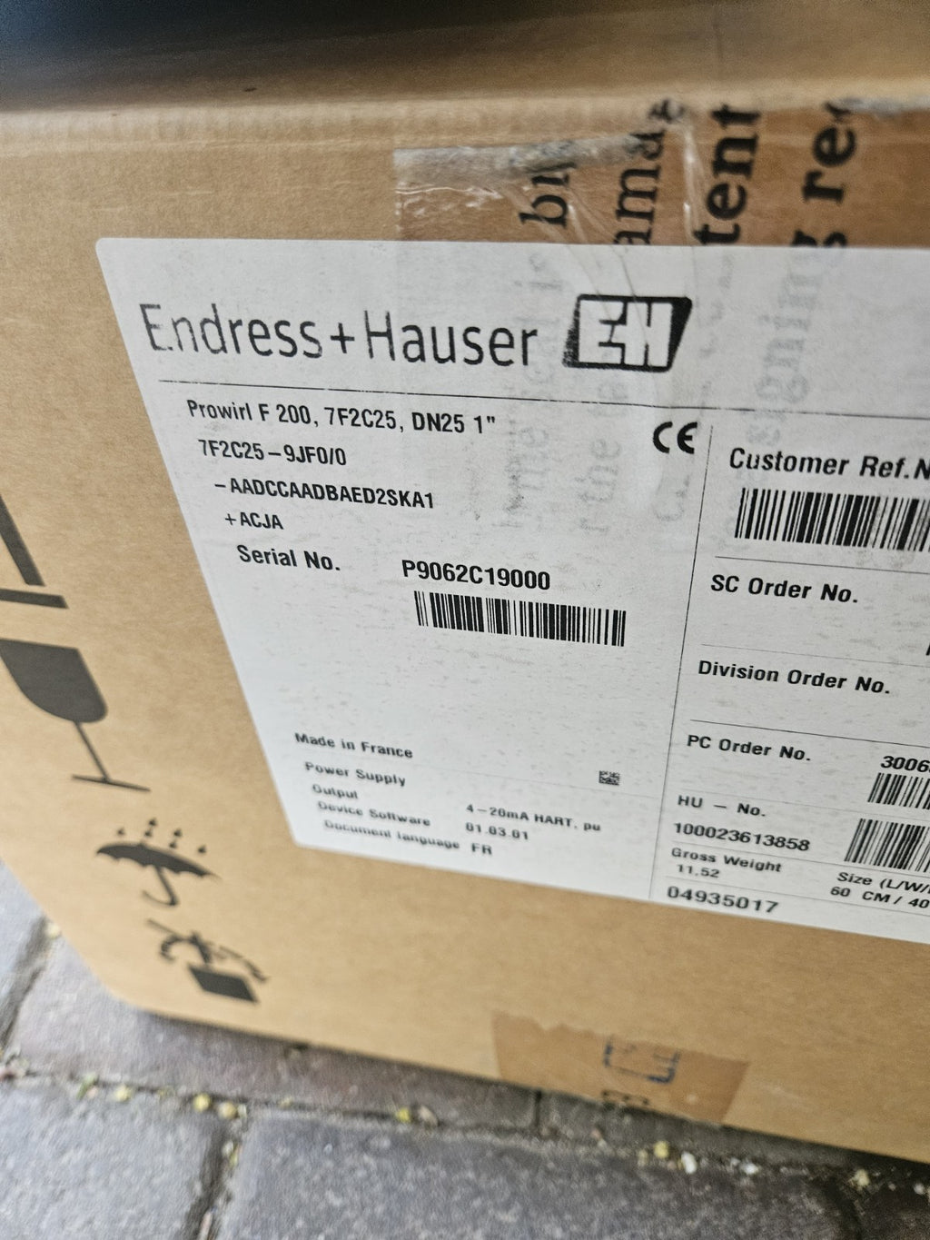 Endress+Hauser Prowirl F 200 Vortex Flowmeter 1" DN25 7F2C25-9JF0/0 HART New