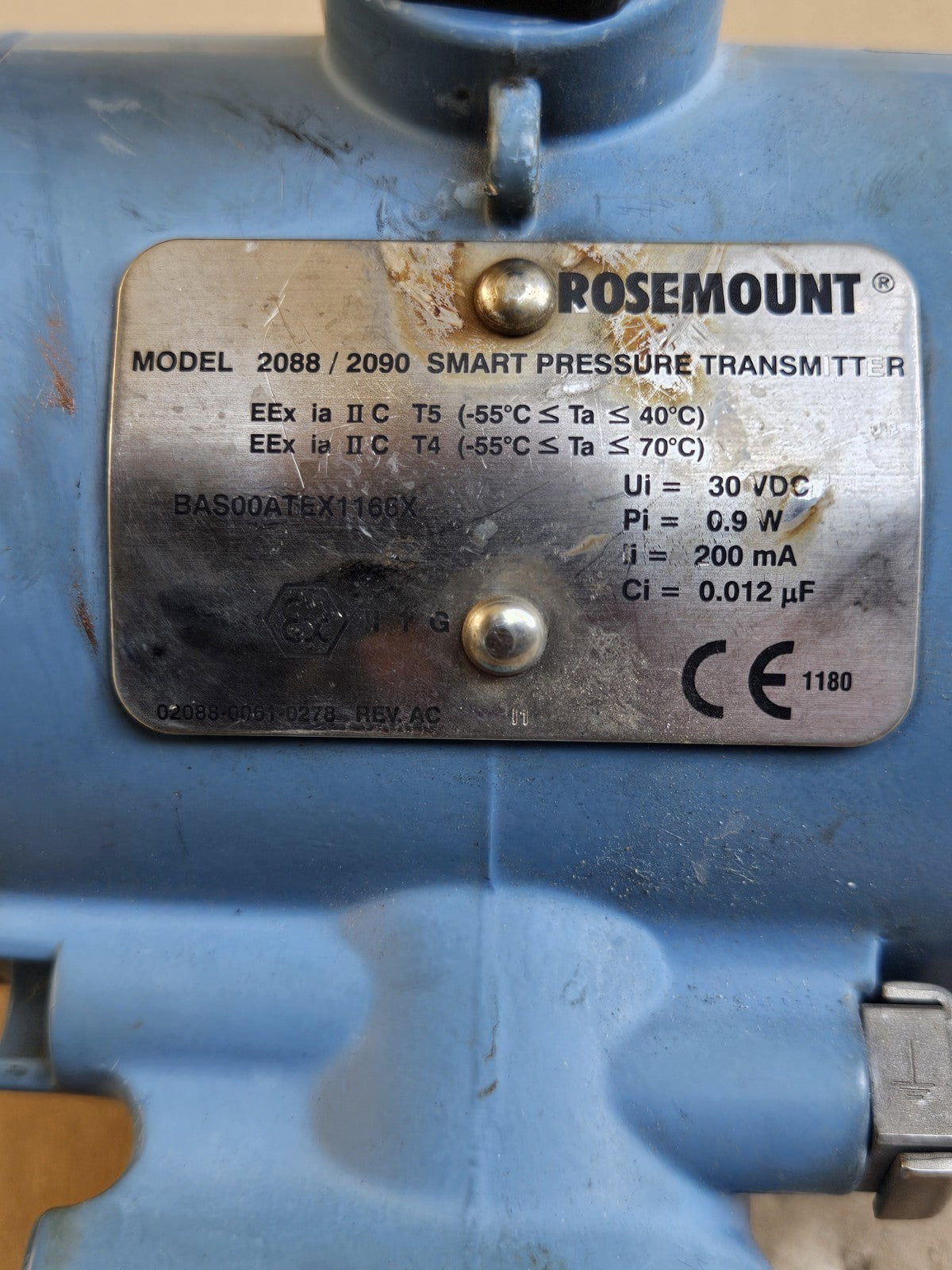 Rosemount 2088/2090 SMART G3S22B2I1C4, BAS00ATEX1166X,Sensor Druckmessumformer