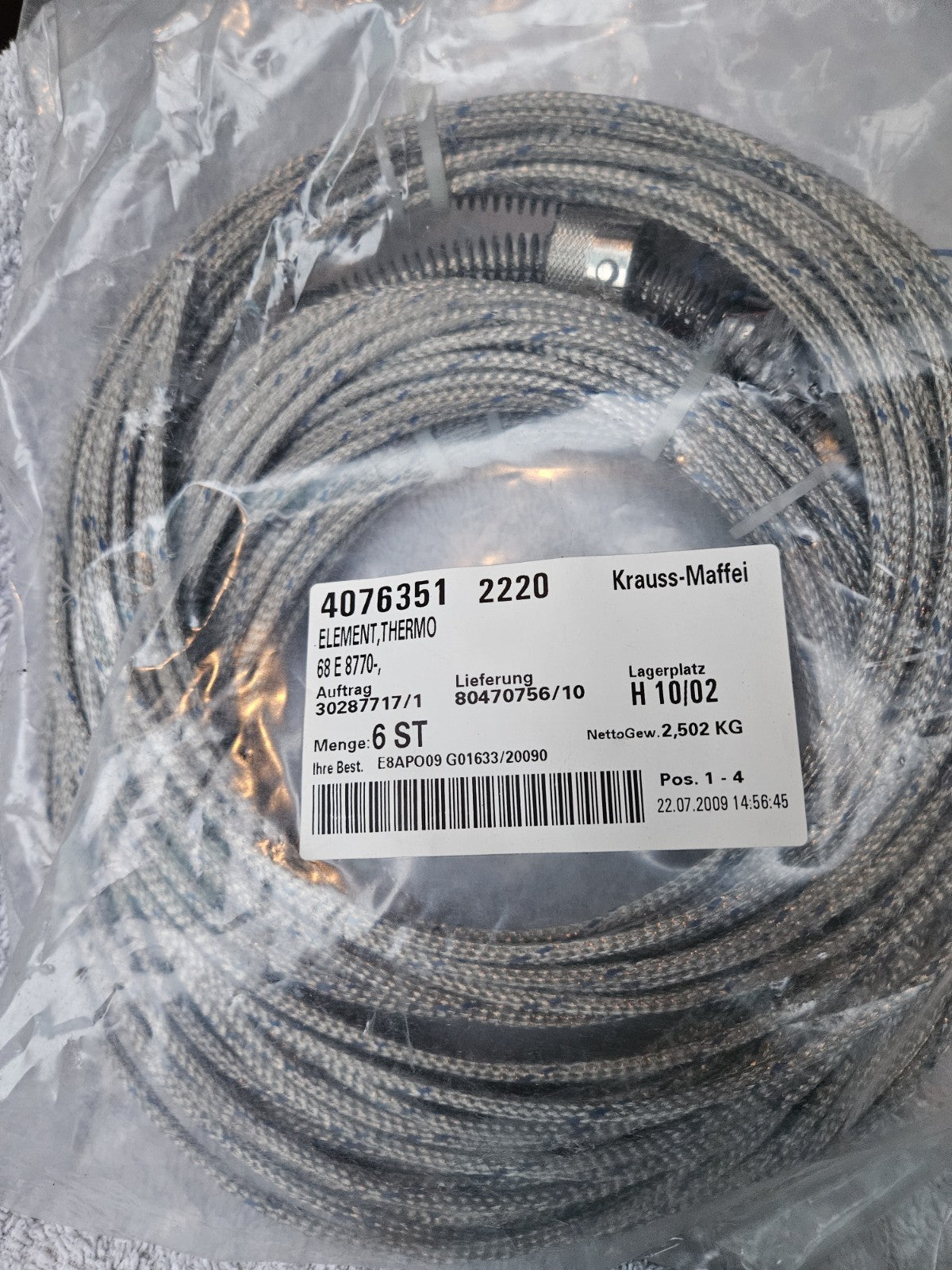 Krauss Maffei Thermoelement 68 E 8770 thermocoupler 4076351, 68E8770 New Unused
