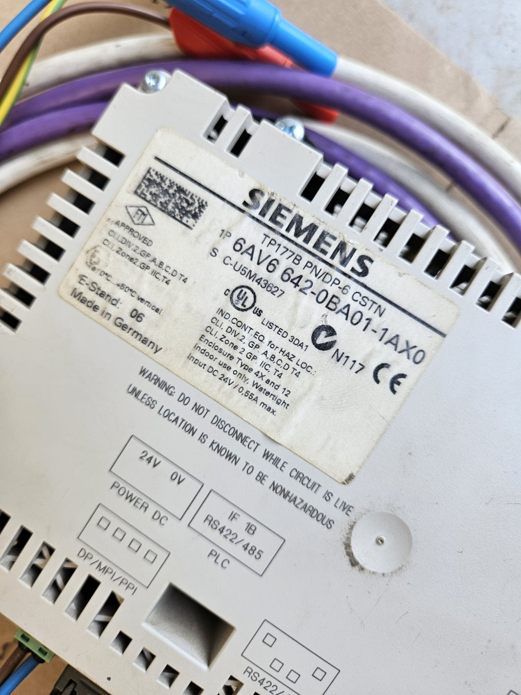 Siemens Simatic TP177B PN/DP-6 CSTN1P 6AV6 642-0BA01-1AX0, Wie Neu, Barely Used