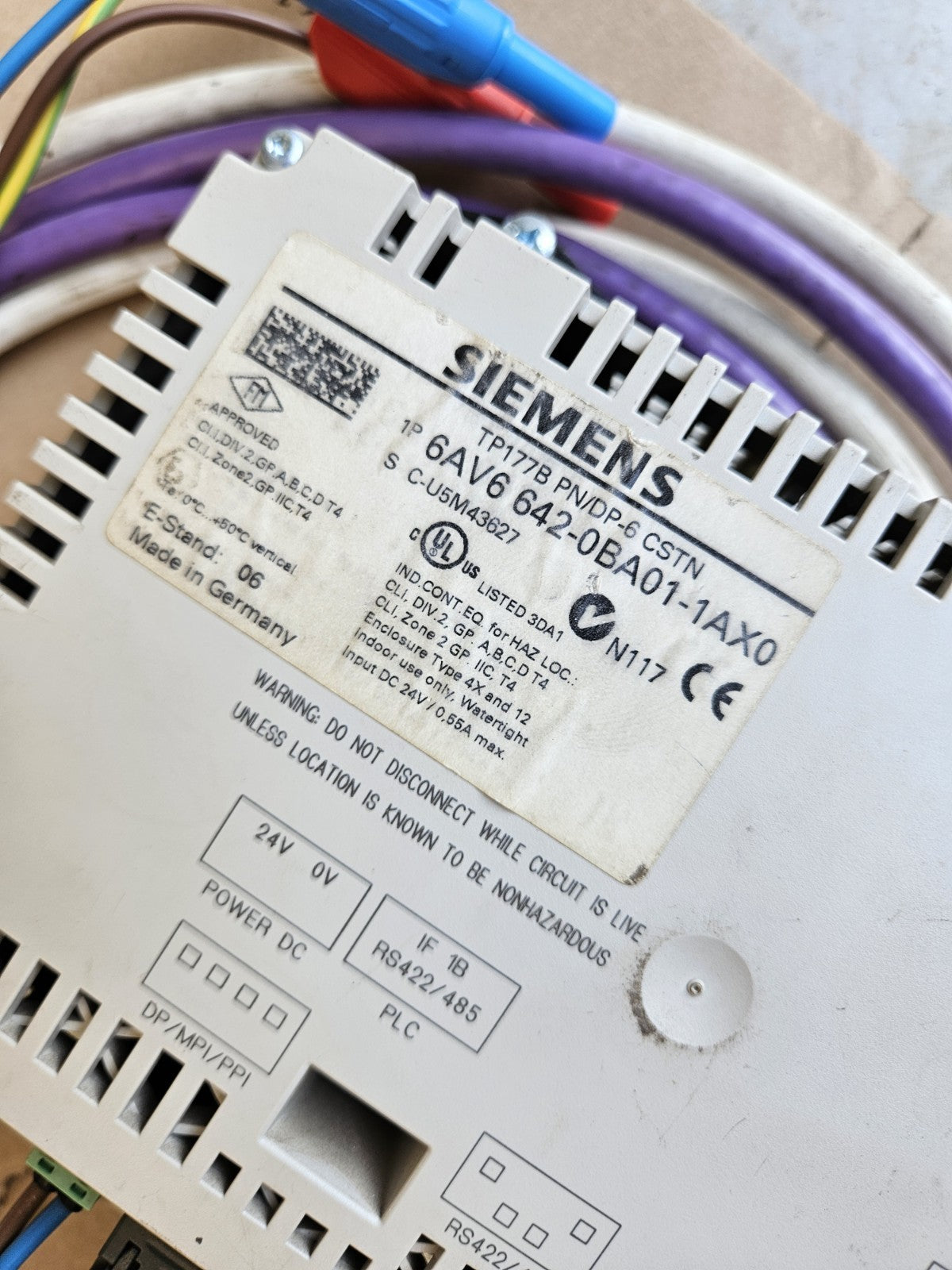 Siemens Simatic TP177B PN/DP-6 CSTN1P 6AV6 642-0BA01-1AX0, Wie Neu, Barely Used