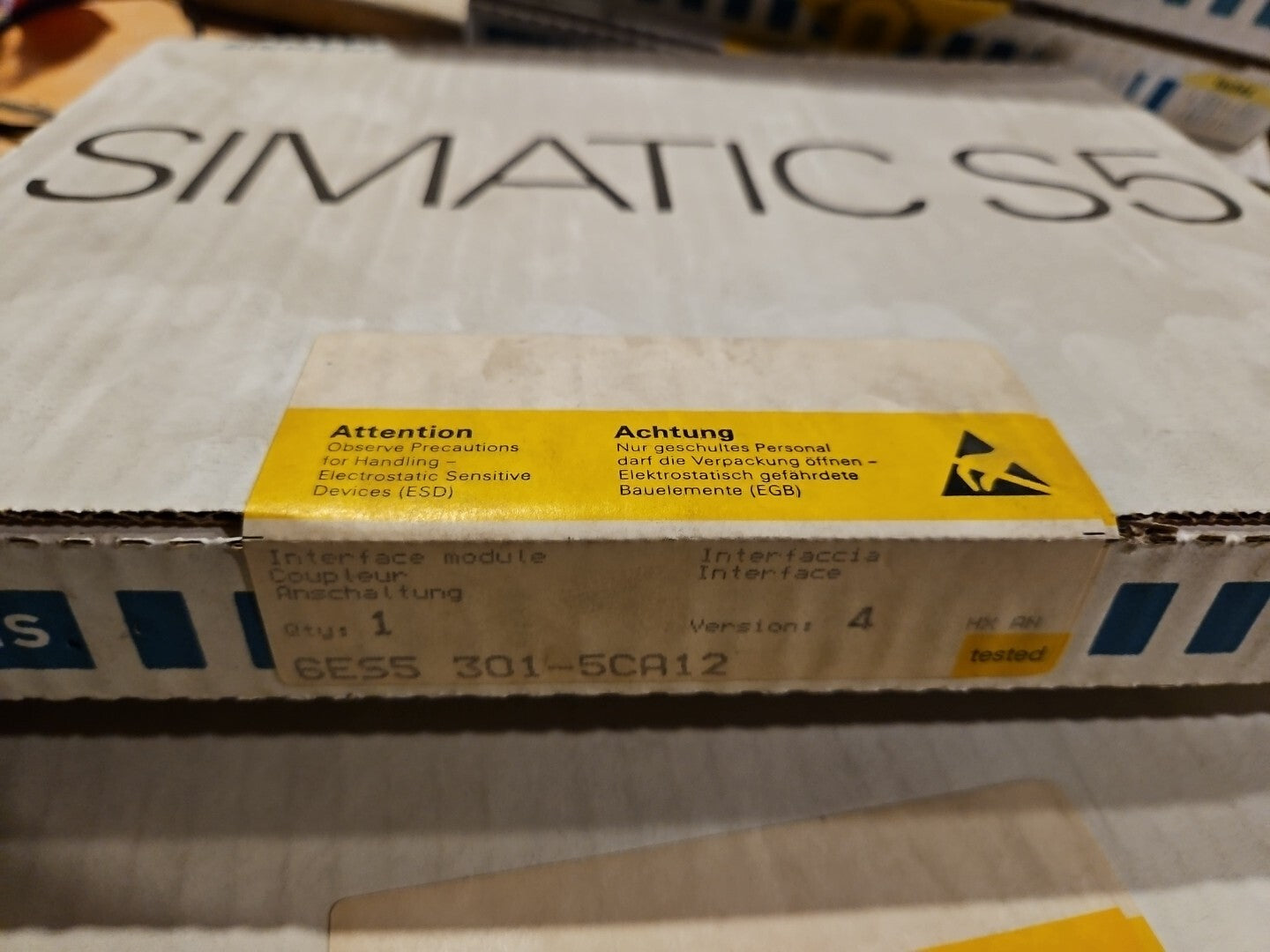 SIEMENS SIMATIC S5 Anschaltung 6ES5301-5CA12 E-Stand Version 4 New, Sealed, Nez