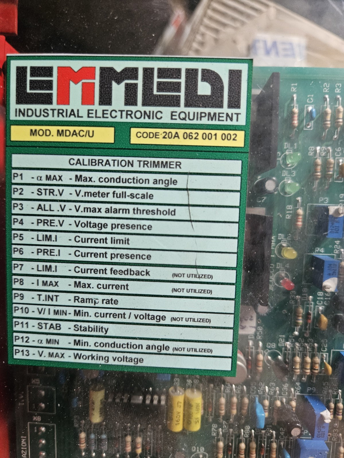 EMMEDI MOD. MDAC/UCODE 20A 062 001 002, Servo Regler, Neu/Ovp, New In Box