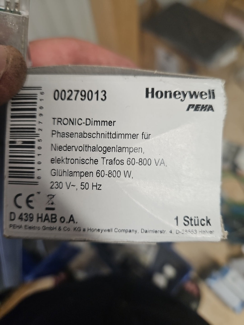 PEHA 439 HAB, Tronic Dreh Dimmer 60-800W kapazitive Last Drehdimmer