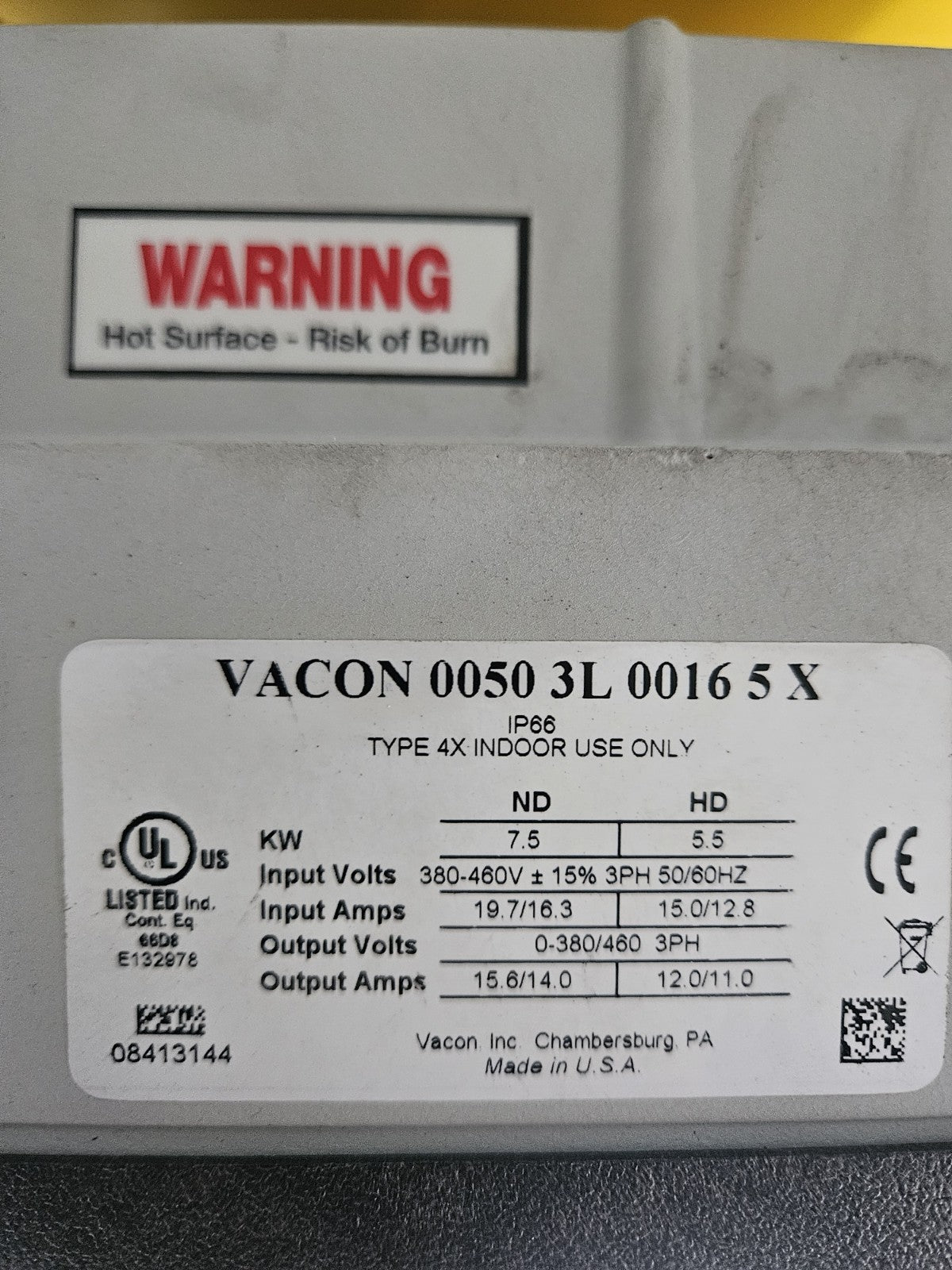 DANFOSS VACON 0050-3L-0016-5-X, Tested Fully Working Condition