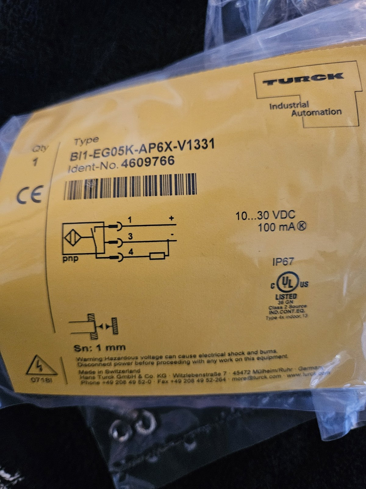 Turck BI1-EG05K-AP6X-V1331 Proximity Sensor 10-30v-dc
