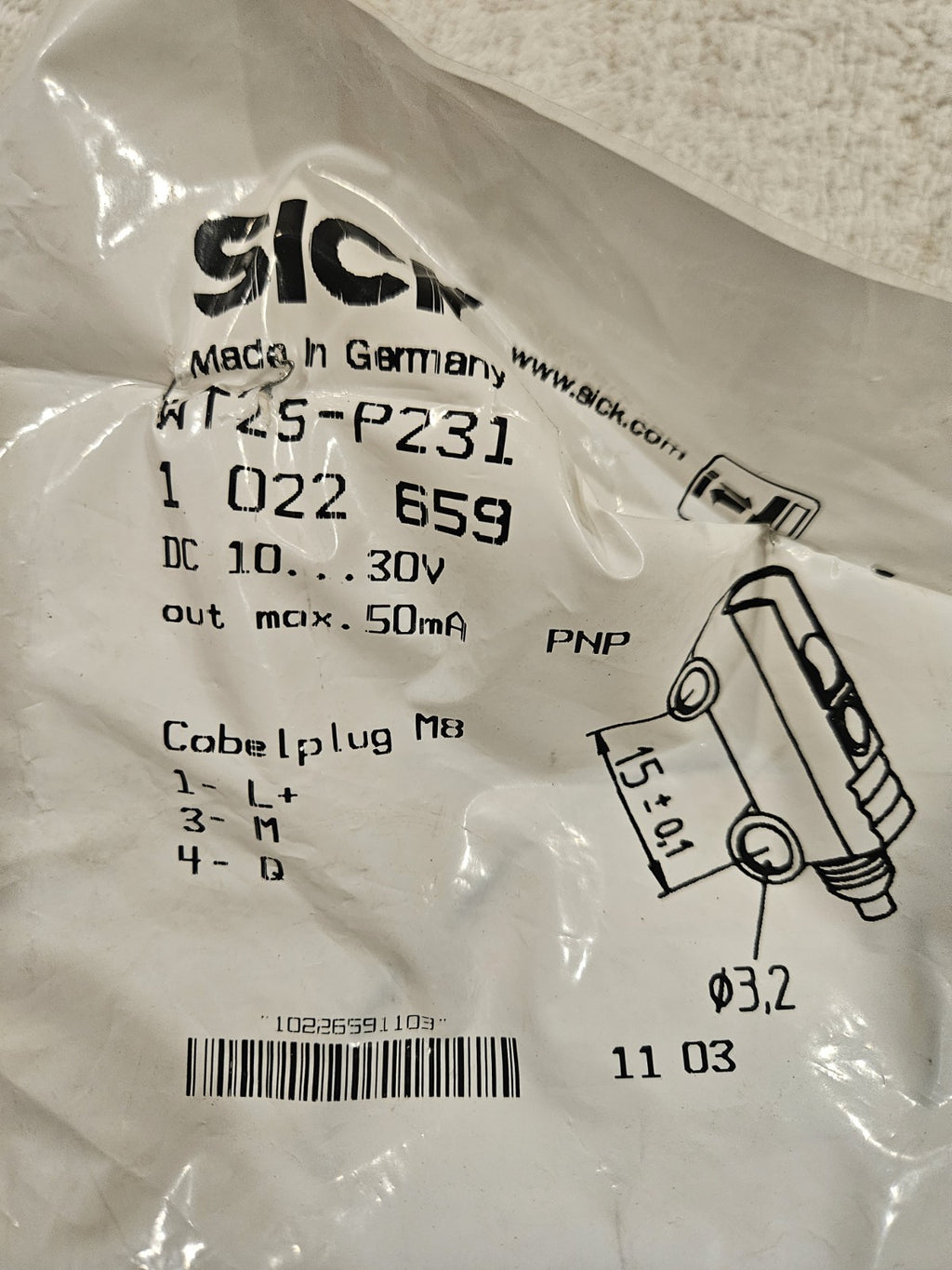 WT2S-P231 SICK - Photoelectric proximity sensor 1022659 NEW SEALED NEU UNUSED