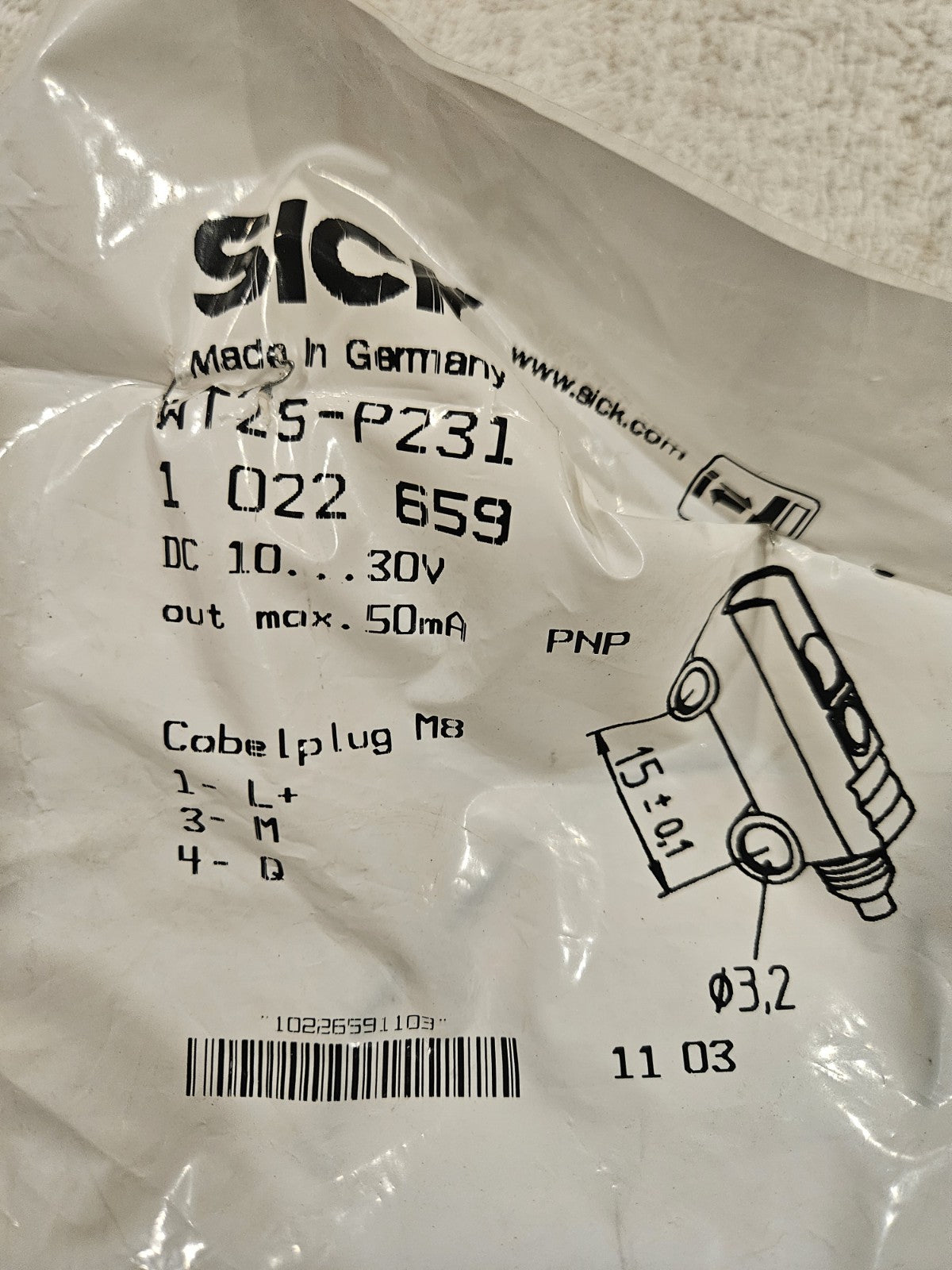 WT2S-P231 SICK - Photoelectric proximity sensor 1022659 NEW SEALED NEU UNUSED