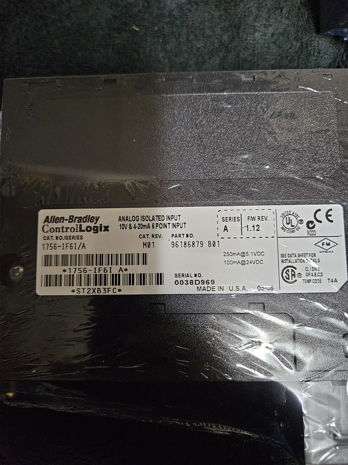 ALLEN BRADLEY 1756-IF6I /A ControlLogix 6-PT ISOLATED ANALOG 1756IF6I, New Neu