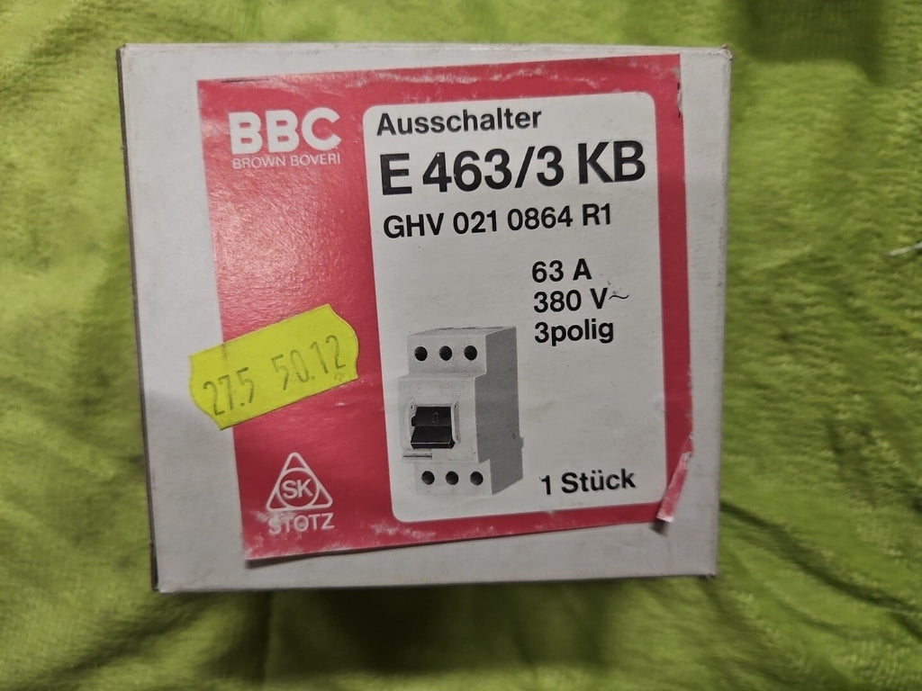 BBC/ABB Ausschalter Hauptschalter 463/3-KB  3polig  400V/ 63A, Neu Ovp New