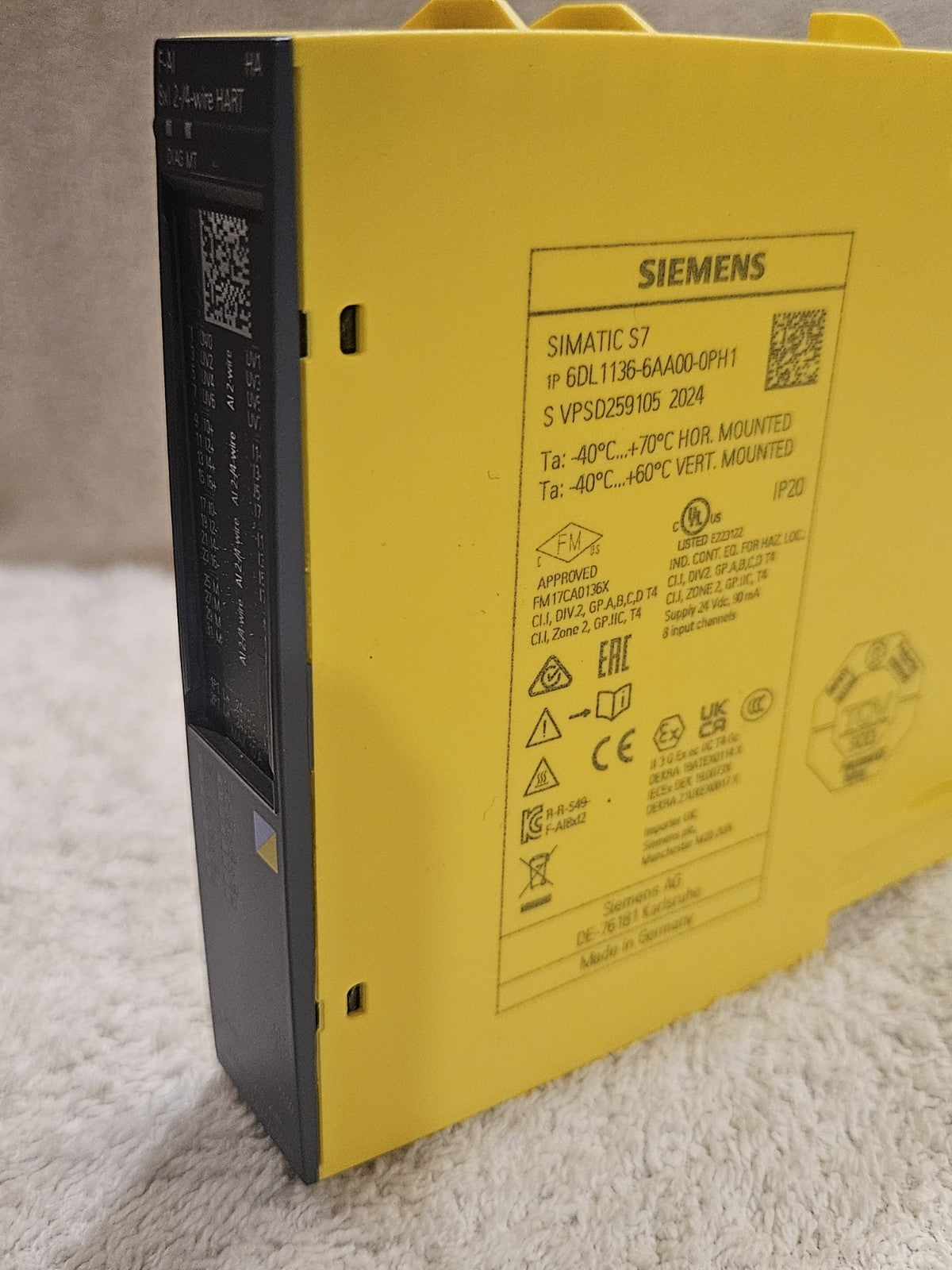 NEW Siemens 6DL1136-6AA00-0PH1, F-AI 8xI 2-/4-wire HART HA unused, no box, NEU
